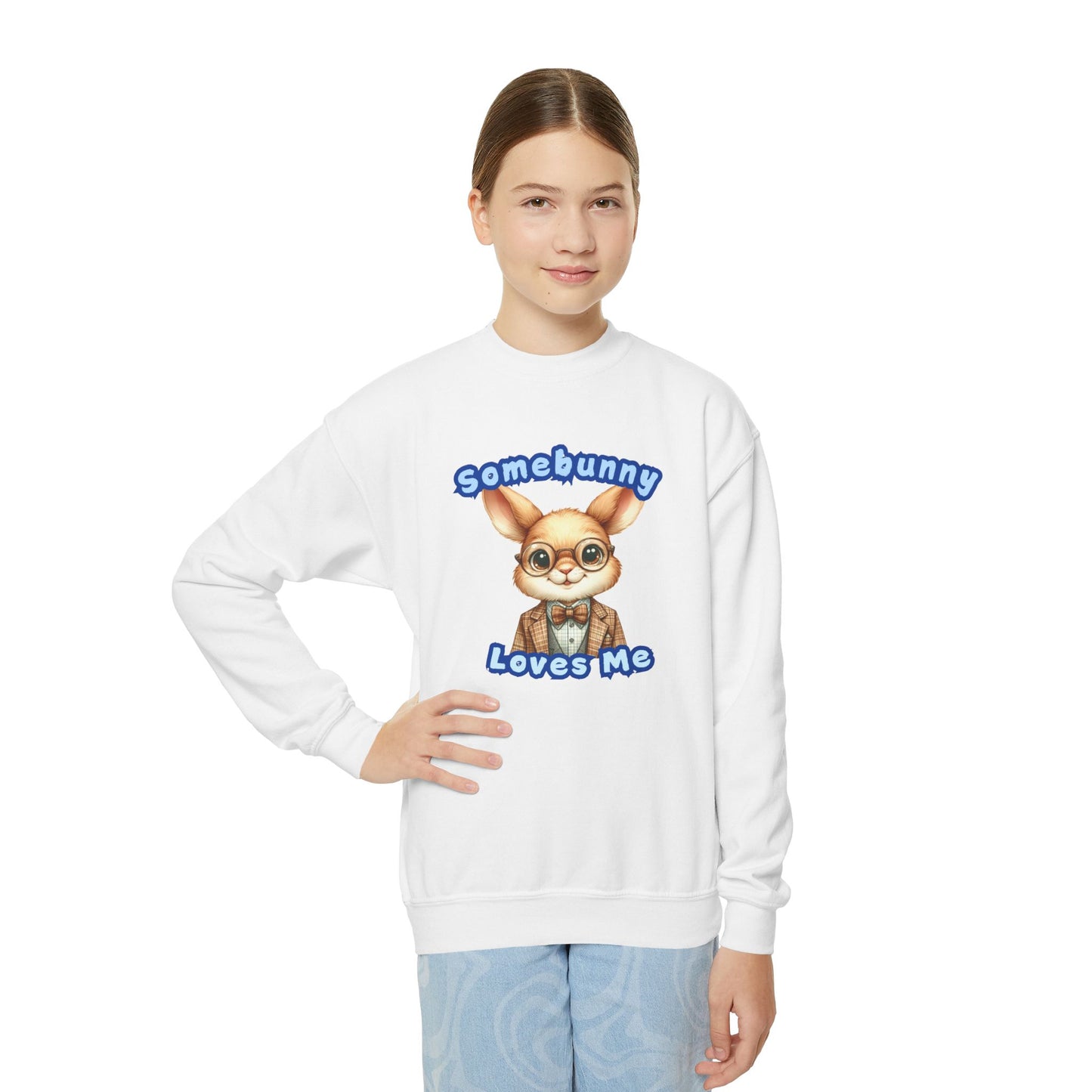 Somebunny Loves Me Youth Crewneck Sweatshirt