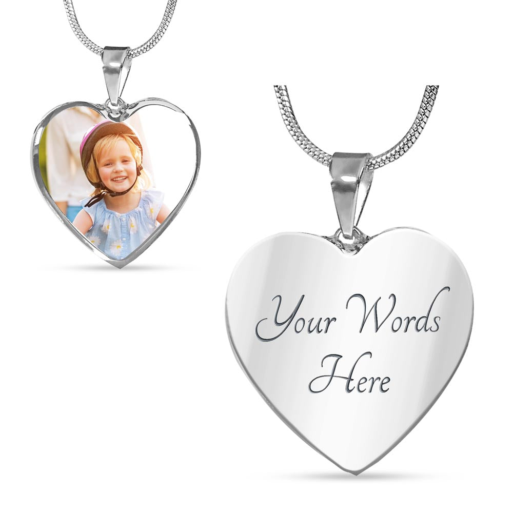 Personalized photo with engraving necklace