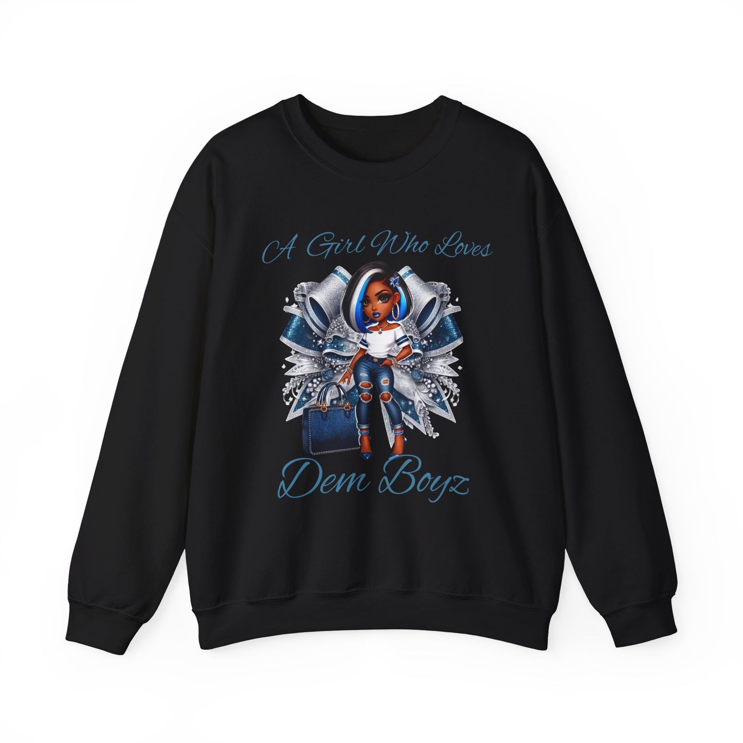 'A Girl Who Loves Dem Boyz' Unisex Heavy Blend™ Crewneck Sweatshirt