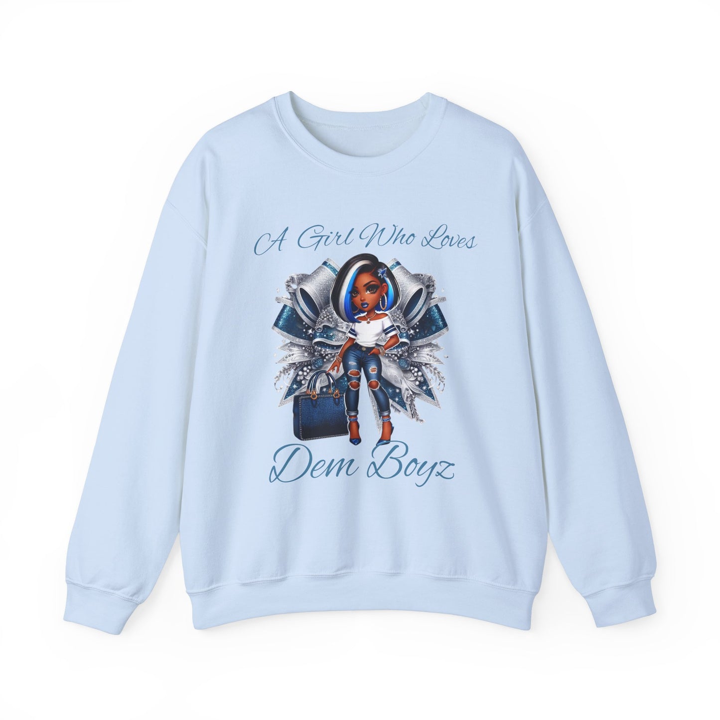 'A Girl Who Loves Dem Boyz' Unisex Heavy Blend™ Crewneck Sweatshirt