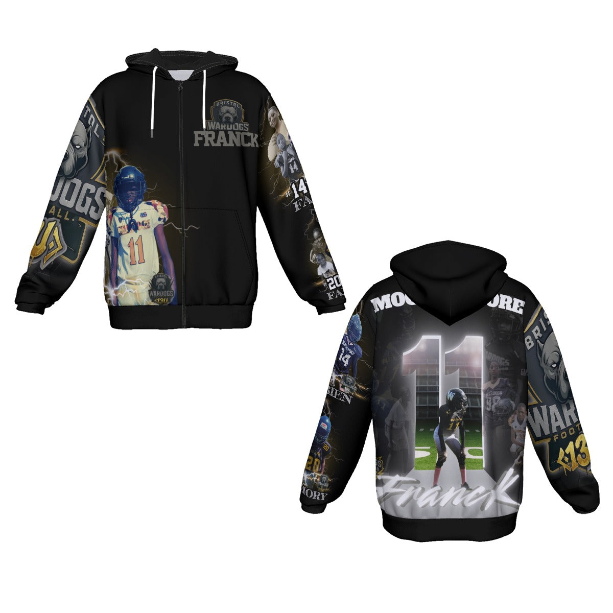 Customizable All-Over Print Heavy Fleece Zip-Up Hoodie-Adult