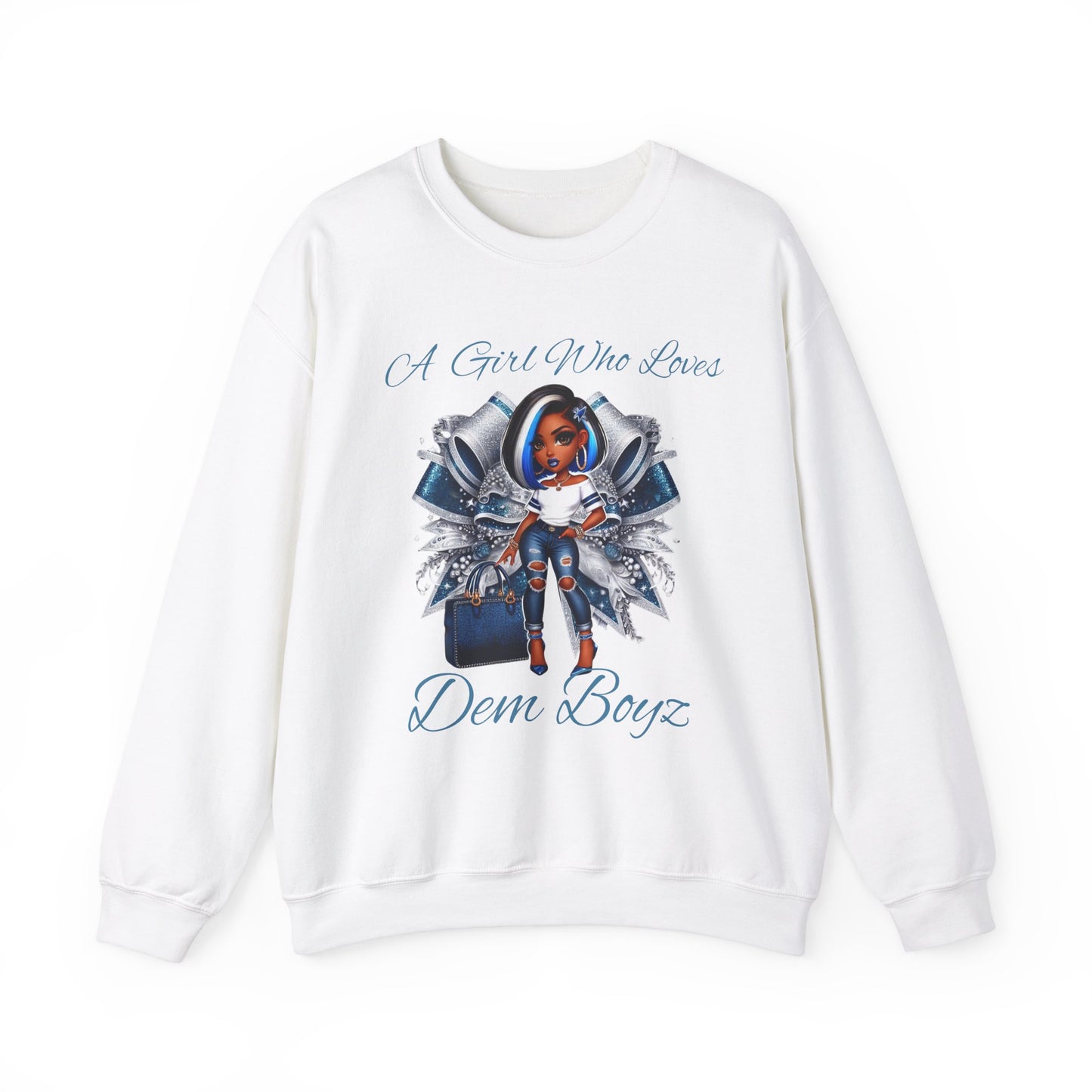 'A Girl Who Loves Dem Boyz' Unisex Heavy Blend™ Crewneck Sweatshirt