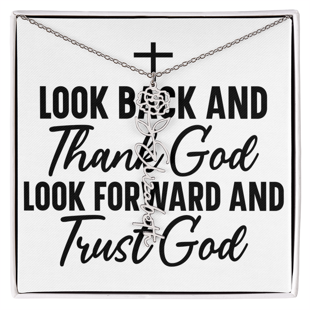 Flower name necklace