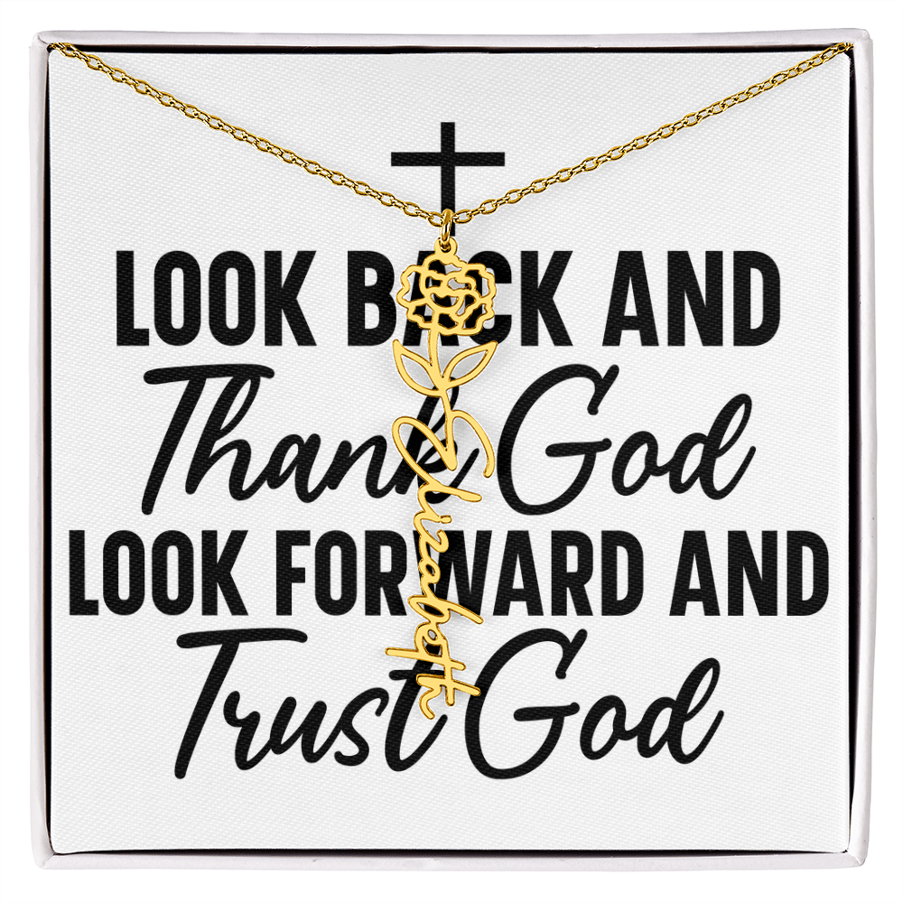 Flower name necklace