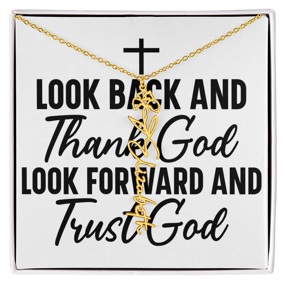 Flower name necklace