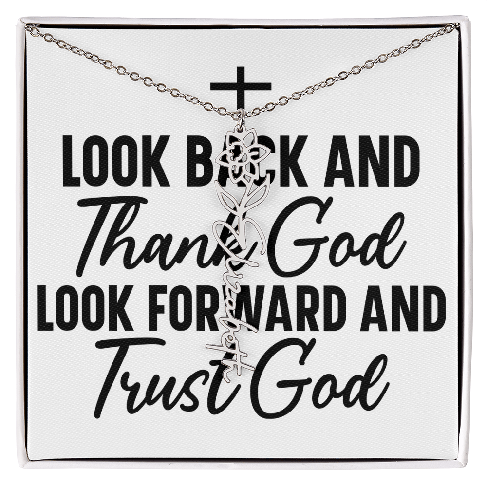 Flower name necklace