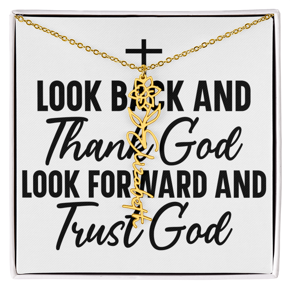 Flower name necklace