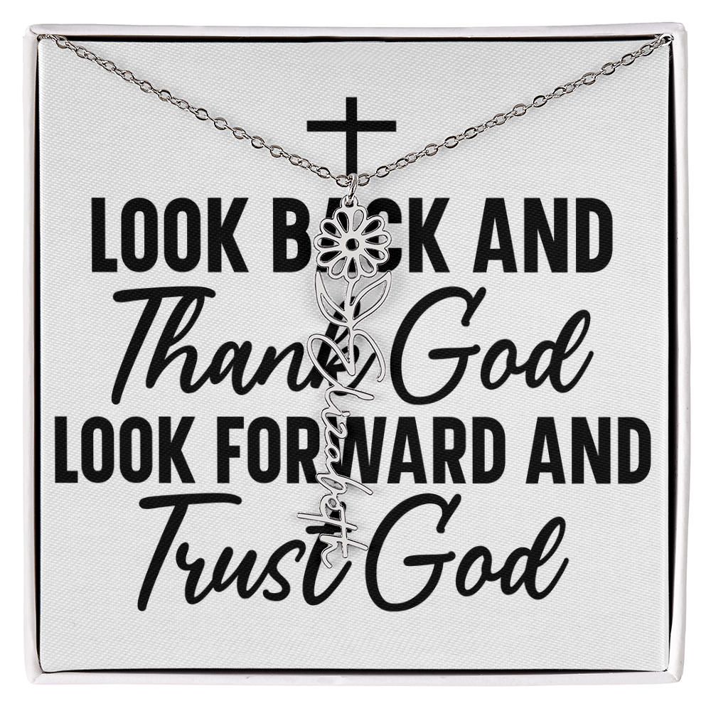 Flower name necklace