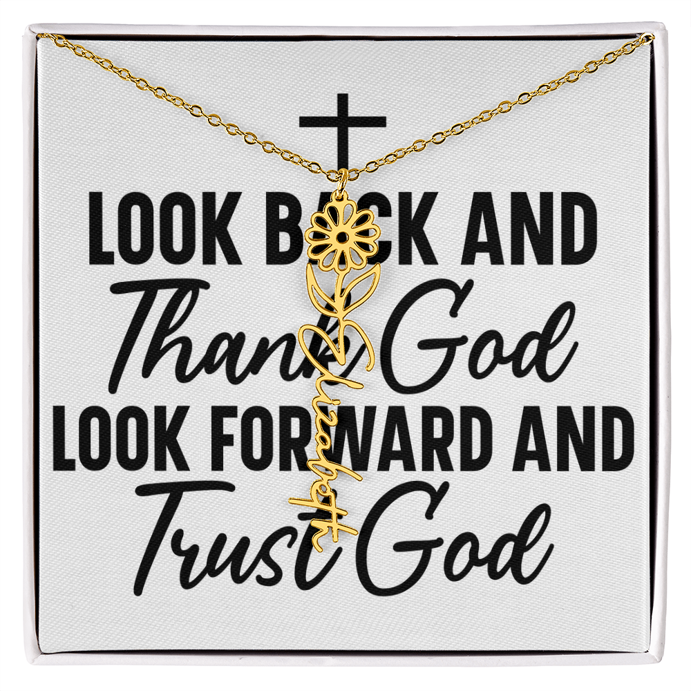 Flower name necklace