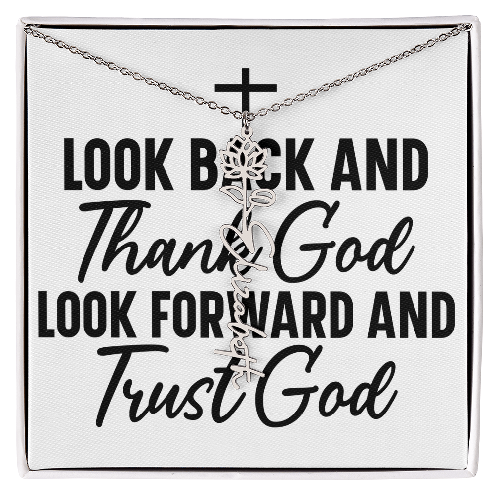 Flower name necklace