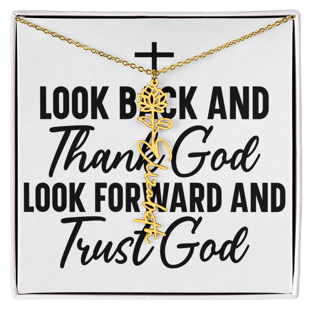 Flower name necklace