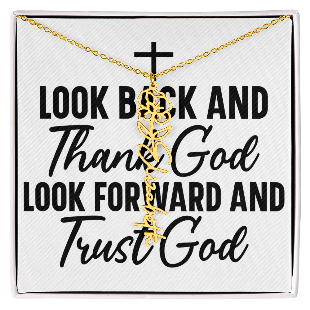 Flower name necklace