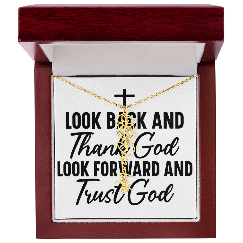 Flower name necklace