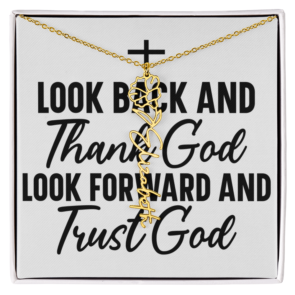 Flower name necklace