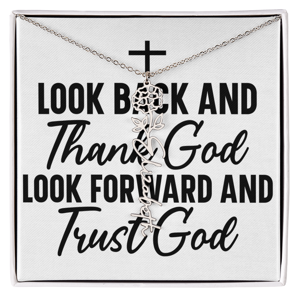 Flower name necklace