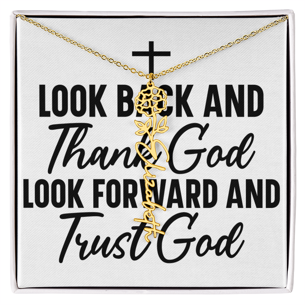 Flower name necklace