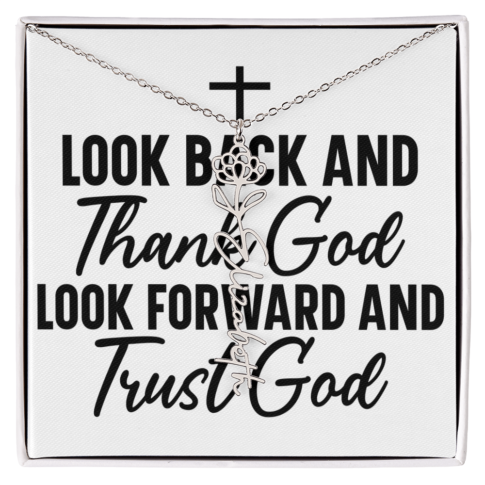 Flower name necklace