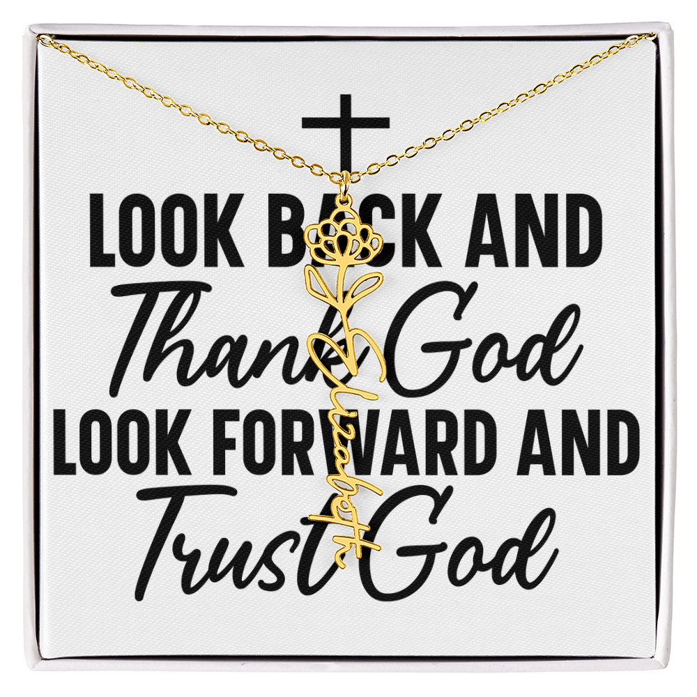 Flower name necklace