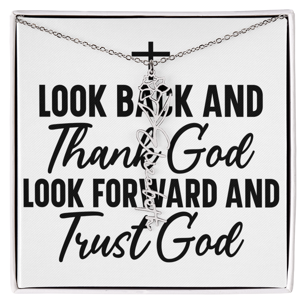 Flower name necklace