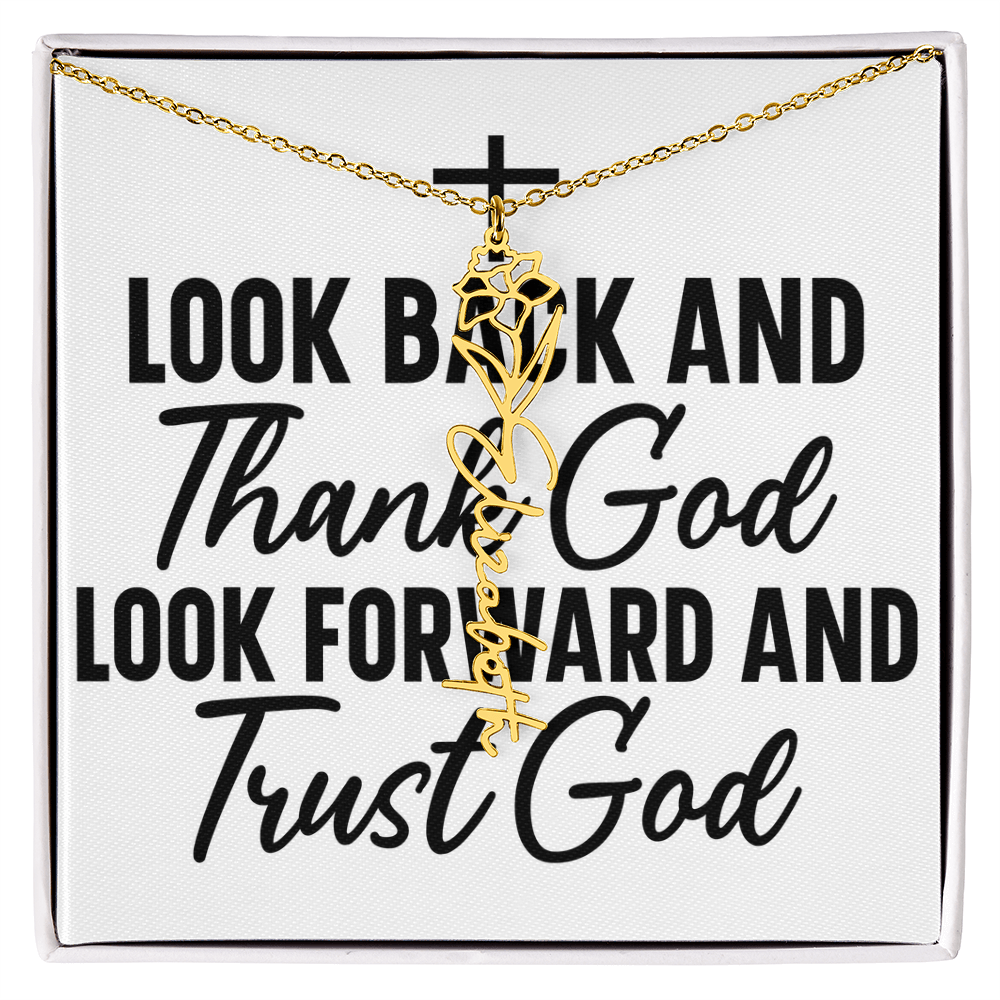 Flower name necklace